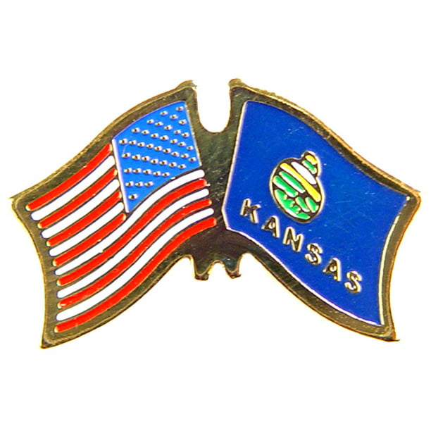 1.125 USA & ALASKA Cross Flags Expertly Designed PIN Original Artwork USA STATES 